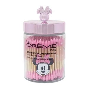 NWT The Crème Shop x Minnie Mouse glass jar with swabs.